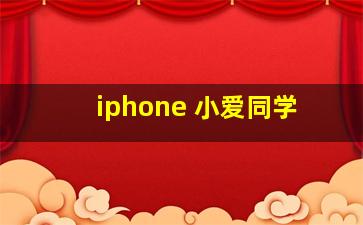 iphone 小爱同学